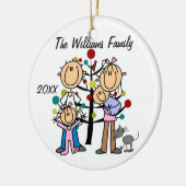 Couple Avec Fille, Bébé Garçon, Chat Ornement Pers (Gauche)