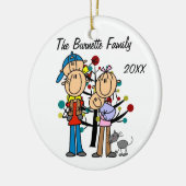 Couple Avec Garçon, Bébé Garçon, Chat Ornement Per (Gauche)