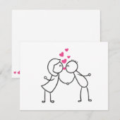 Couple baisant mignon avec carte d'amour des coeur (Devant / Derrière)