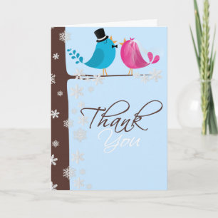 Couple Birds sur Branche Carte de remerciements