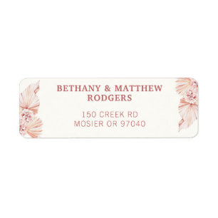 Couple Boho Wedding Invite Envelope Return Address Etiket