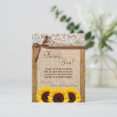 Couple Burlap en dentelle de tournesol à Carte de (Debout devant)