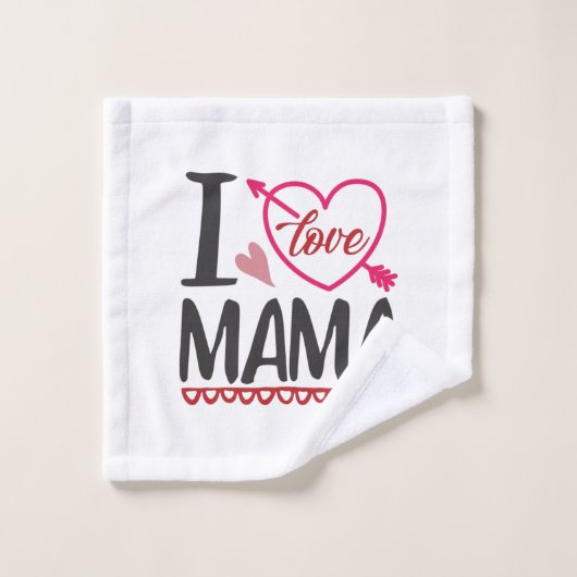 Couple cadeau I Love Mama (Gant de toilette)