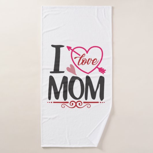 Couple Cadeau I Love Maman (Serviette de bain)