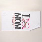 Couple Cadeau I Love Maman (Serviette de bain)