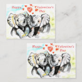 Couple Couple Elephant Romantique Carte Saint Vale (Devant / Derrière)