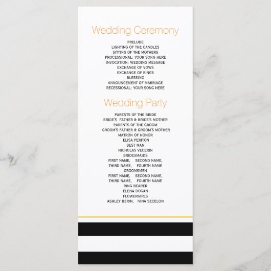 Couple crâne, rayures Programme de mariage d'Hallo (Dos)