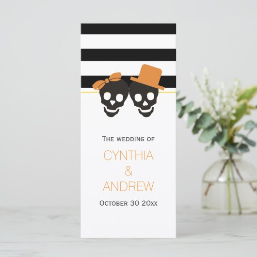 Couple crâne, rayures Programme de mariage d'Hallo (Debout devant)