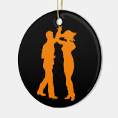Couple Dance Spin Dancing Silhouette Keramisch Ornament (Links)