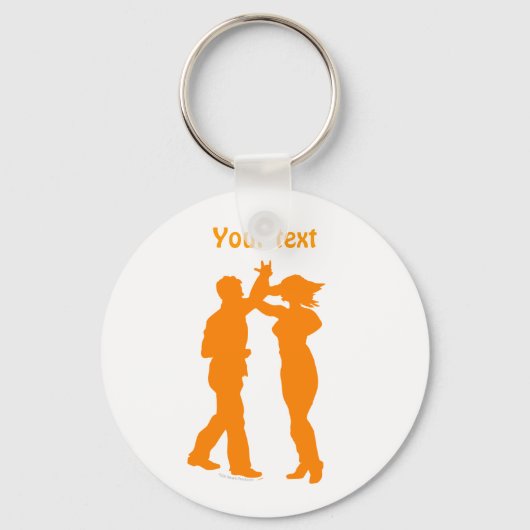 Couple Dance Spin Dancing Silhouette Sleutelhanger (Voorkant)