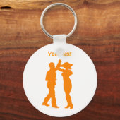 Couple Dance Spin Dancing Silhouette Sleutelhanger (Voorkant)