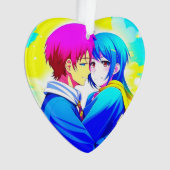 Couple d'Anime personnalisé qui embrasse Noël (devant)