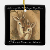 Couple de Cerfs mignons Ornements personnalisés (Devant)