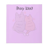 Couple de chats mignons bloc-notes pastel violet L (Devant)