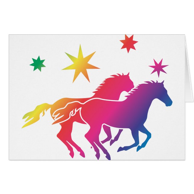 Couple de chevaux arc-en-ciel (Devant horizontal)
