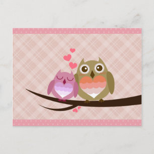 Couple de chouette plein d'amour Invitation de coe