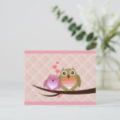 Couple de chouette plein d'amour Invitation de coe (Debout devant)