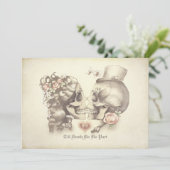 Couple de crâne Jour des invitations de mariage mo (Debout devant)