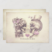 Couple de crâne Jour des invitations de mariage mo (Devant / Derrière)