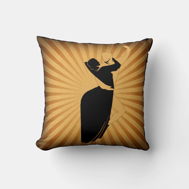 Couple De Danse Tan Et Oreiller Noir (Recto)