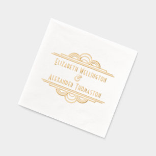 Couple de mariage Art Déco Deux Noms #3
