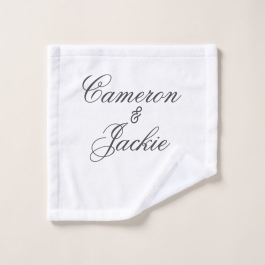 Couple de mariage élégant simple nom calligr stylé (Gant de toilette)