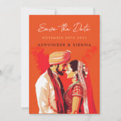 Couple de mariage indien Save The Date (Devant)