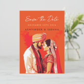Couple de mariage indien Save The Date (Debout devant)