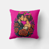 Couple de mariage romantique Coussin jetable (Verso)