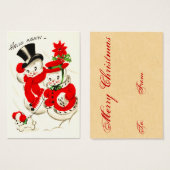 Couple de neige rétro Tags (Devant & derrière)