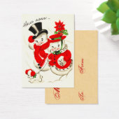 Couple de neige rétro Tags (Bureau)