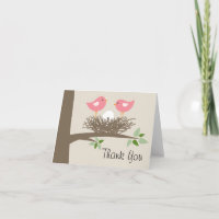 Couple de nid d'oiseau rose | Merci