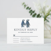 Couple de pingouins mignons romantiques RSVP (Debout devant)