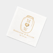 Couple de pot Mason rustique 2 initiale Nom Date (Gauche)