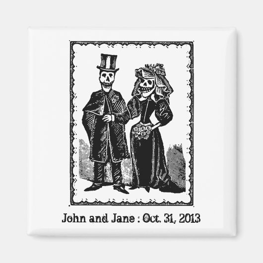 Couple de squelette - Aimant n° 2 (Personnaliser) (Devant)