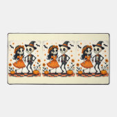 Couple de squelette d'Halloween mignon en orange (Recto)