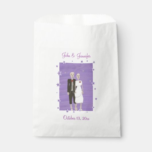Couple de squelette mignonne, Sacs de mariage de m (Devant)