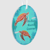 Couple de Tortues Marines Premier Noël de Mariage (devant)