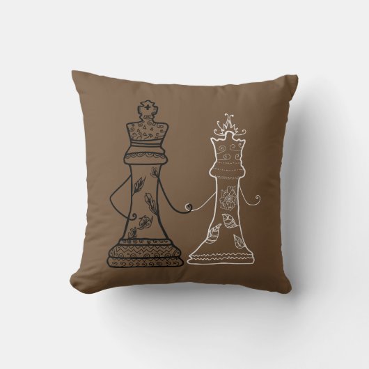 Couple d'échecs, Coussin de roi et de reine (Recto)