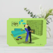 Couple d'homosexuels rétro amoureux - Invitation (Debout devant)