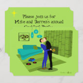 Couple d'homosexuels rétro amoureux - Invitation (Devant / Derrière)