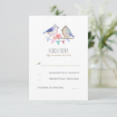 couple d'oiseaux bois rustique mariage rsvp (Debout devant)