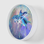 Couple Dolphin Mur Horloge Bonne Famille (Angle)