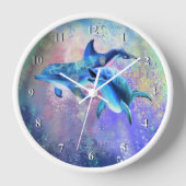 Couple Dolphin Mur Horloge Bonne Famille (Recto)