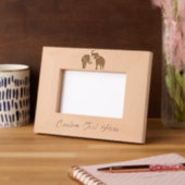 Couple Eléphant Cadres gravés avec texte personnal (Gauche)