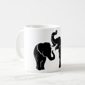 Couple éléphant Couple Couleur personnalisée Mug (Devant gauche)