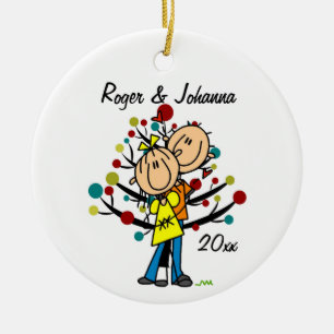 Couple en amour 1er Noël Ornement personnalisé