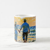 Couple en amour à la plage - Café Mug (Centre)