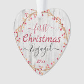 Couple engagé Premier Noël Rustique Bois (devant)