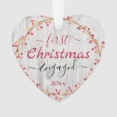 Couple engagé Premier Noël Rustique Bois (devant)